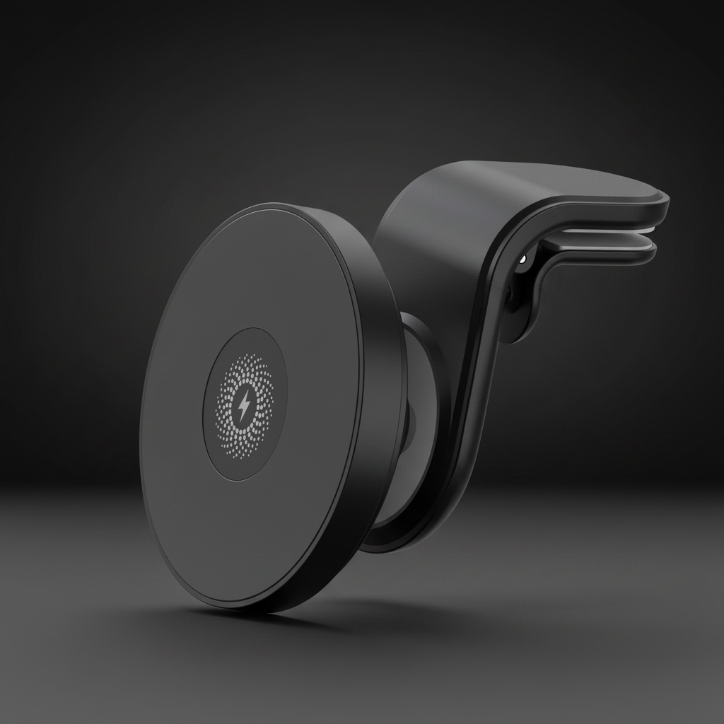 Magnetisk trådløs biloplader – premium studiefoto